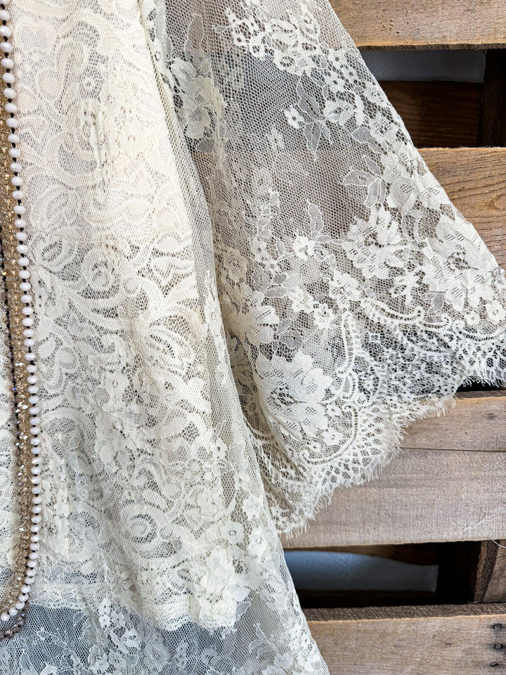 Sheer Enchantment Lace Top - Beige (This is for the beige lace top under)