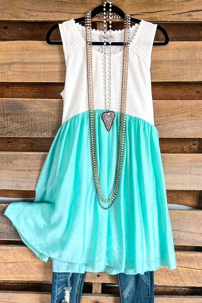 Raining Spring Dress - White Mint