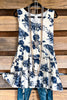 Painted Rose Tunic - White