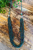 Crystal Chandelier Necklace - Teal