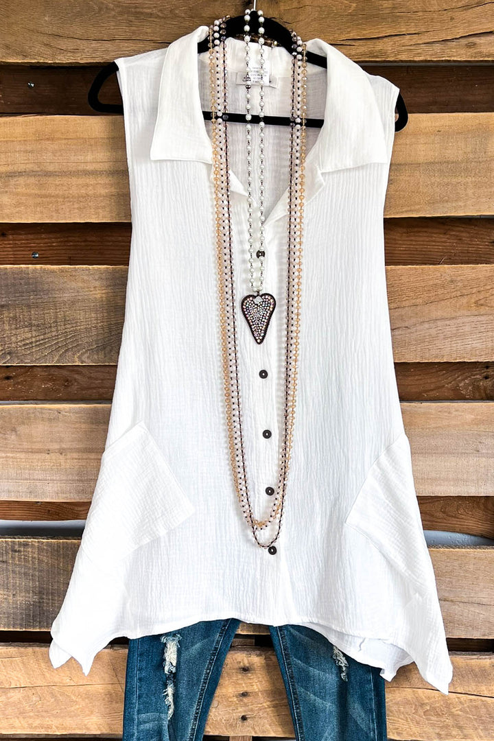 Like the Wind Tunic - White - 100% COTTON - SALE