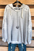 Lace Is Grace Oversized Hoodie - Gray
