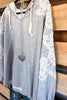 Lace Is Grace Oversized Hoodie - Gray