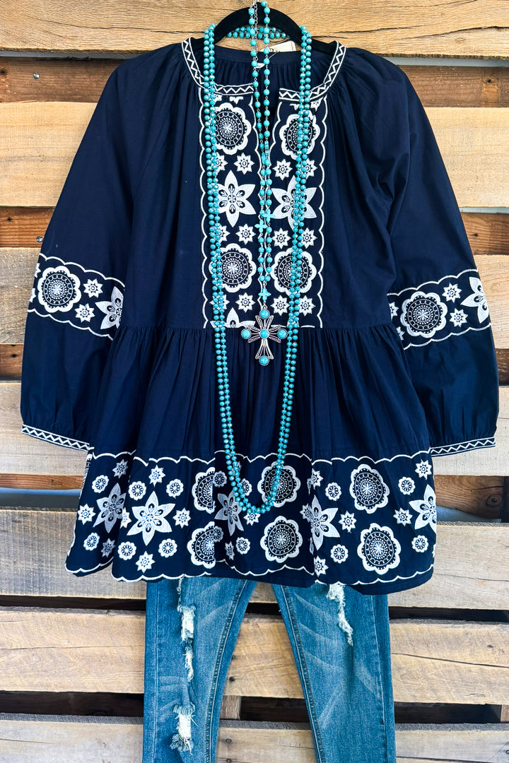 AHB EXCLUSIVE: Move With A Purpose Tunic -  Navy - 100% COTTON