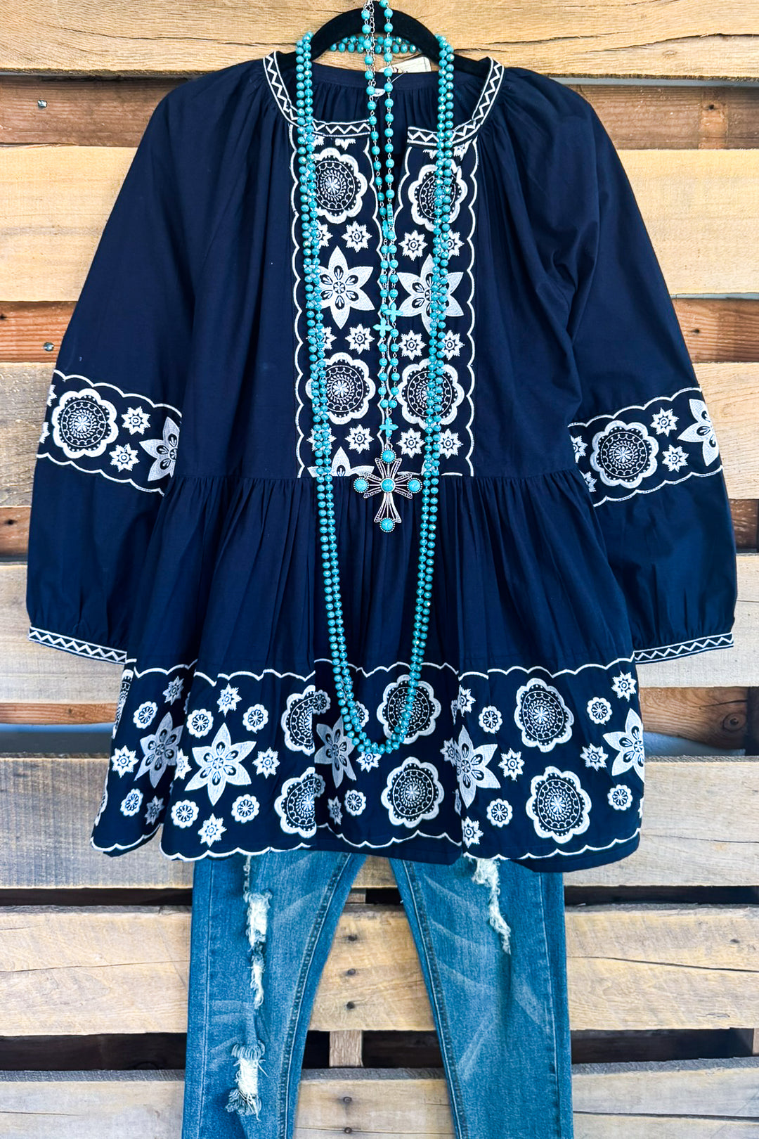 AHB EXCLUSIVE: Move With A Purpose Tunic -  Navy - 100% COTTON
