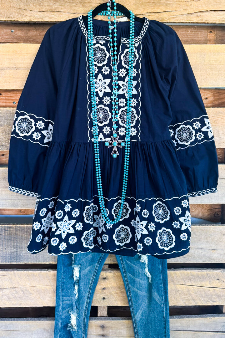 AHB EXCLUSIVE: Move With A Purpose Tunic -  Navy - 100% COTTON