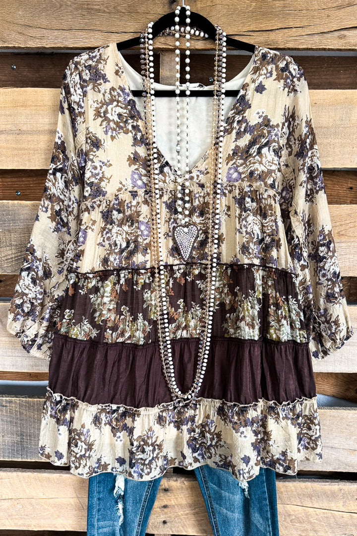 Unwavering Love Tunic - BEIGE/Brown