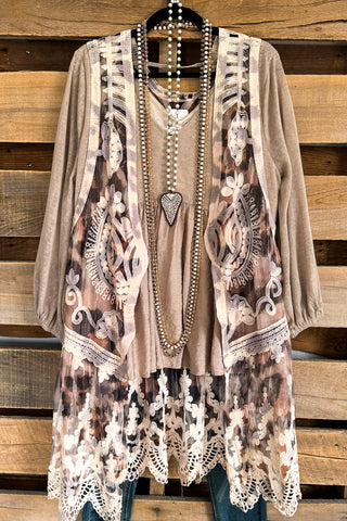 Boho Vibes Oversized Kimono - Sage