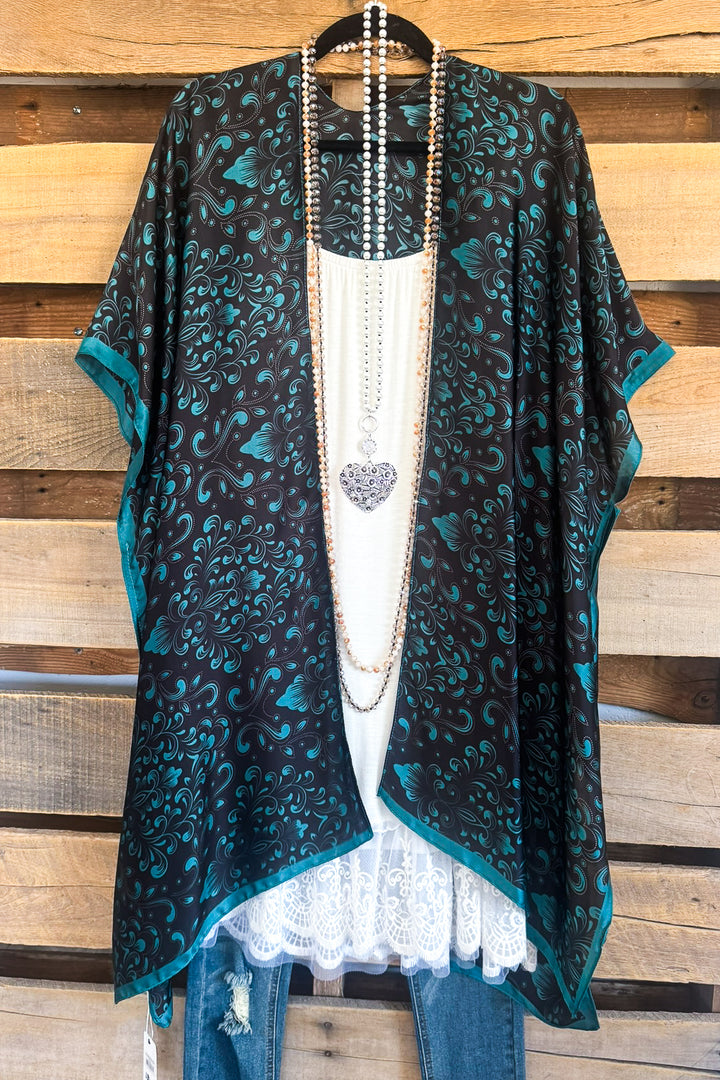 High Point Paisley Kimono - Teal