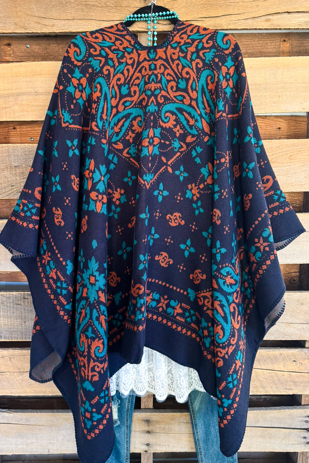 Dreaming Of The Day Poncho - Navy