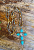 Vintage Personality Cross Necklace - Turquoise