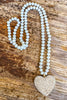 Shining Bright Rhinestone Heart Necklace - White