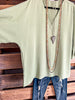 Final Touch Oversized Top - Sage