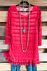Morning Melody Lace Tunic - Coral - SALE