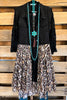 AHB EXCLUSIVE: All The While Vest/Duster  - Black/Leopard - 100% COTTON