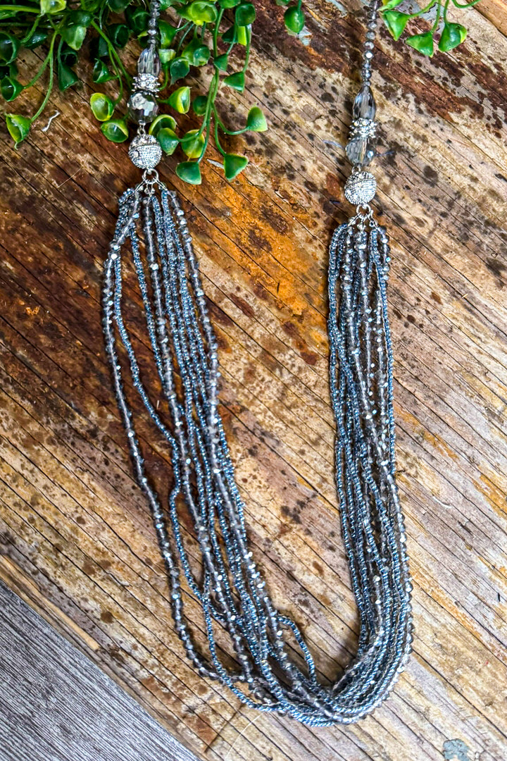 Crystal Chandelier Necklace - Lt. Gray