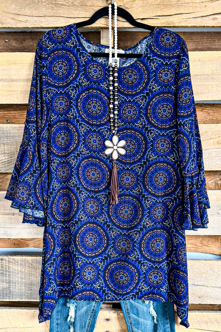 Caught My Eyes Tunic - Blue - SALE