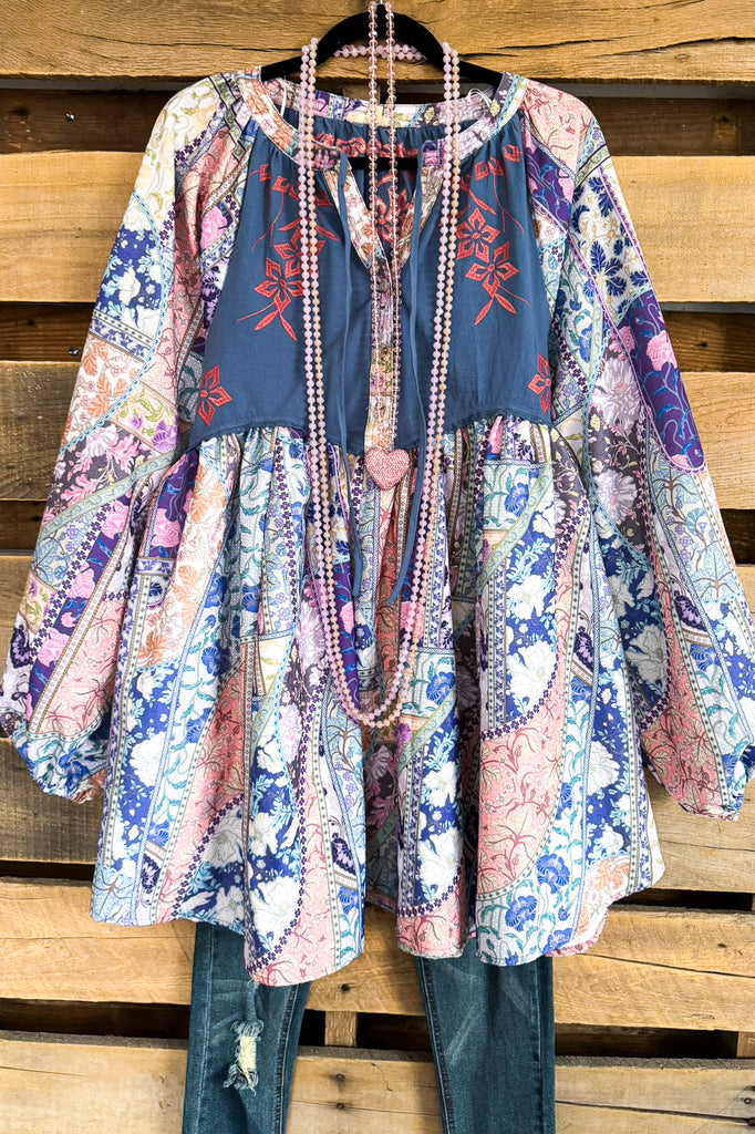 Charming Dedication Tunic - Dusty Blue - SALE