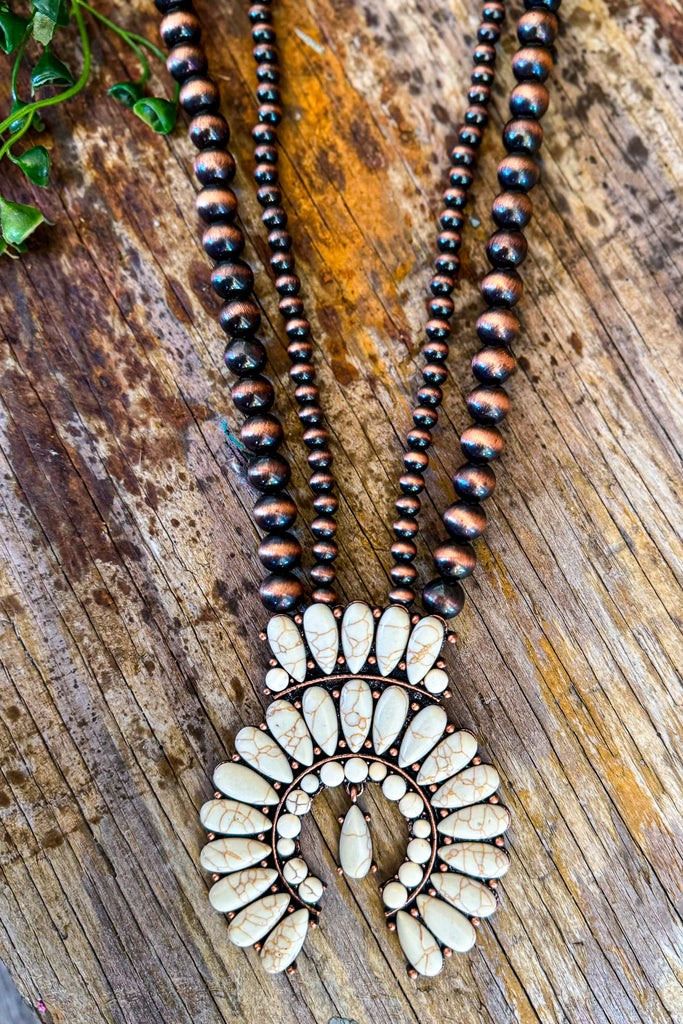 Walking About Squash Blossom Necklace - Copper