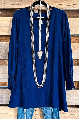 Easy Decision Tunic -  Navy Blue - SALE