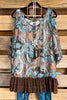Twirl With Grace Cold Shoulder Top - Multi Brown - SALE