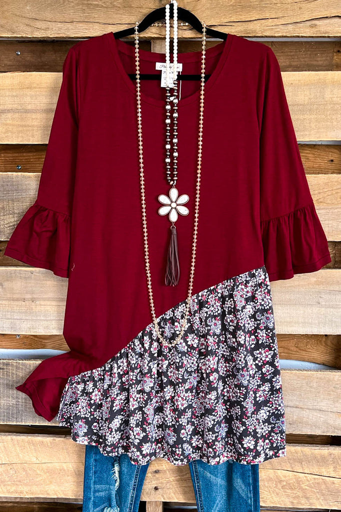 Energetic Bloom Tunic - Crimson