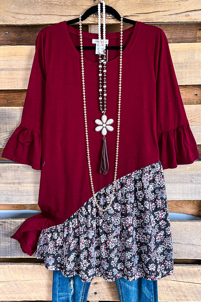 Energetic Bloom Tunic - Crimson