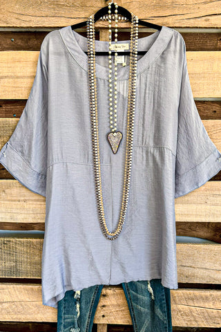 Painted Rose Tunic - Grey