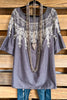 All Tangled Up Top - Gray- 100% COTTON