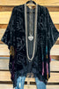 Open To Love Burnout Velvet Kimono - Black