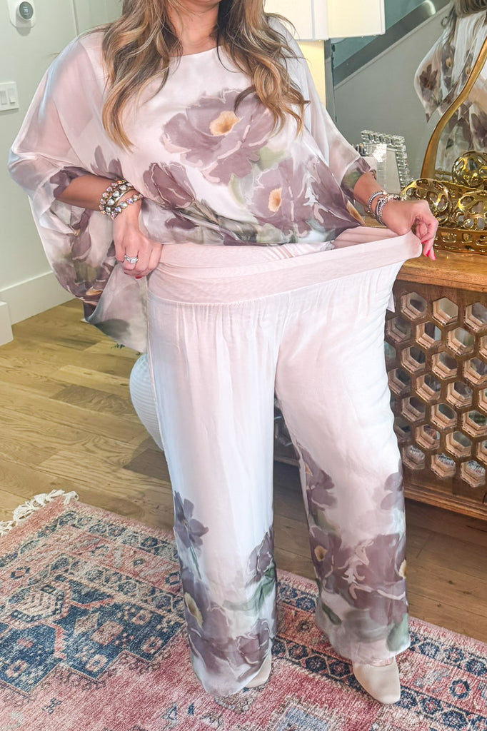 Mystic Garden Silk Blend Stretch Top – Made in Italy