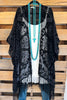 Just You Wait Velvet Kimono - Black