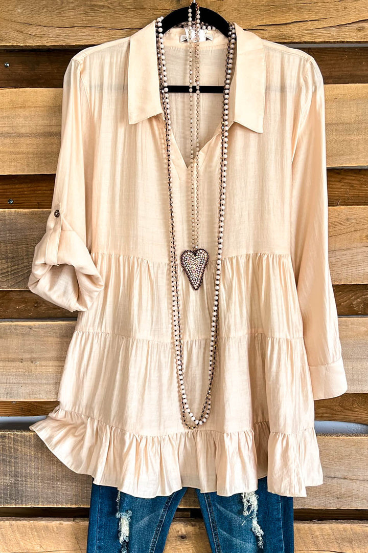 The Look Of Success Tunic - Beige - SALE