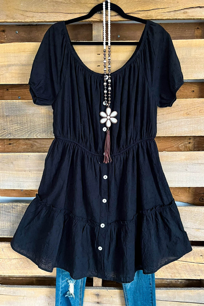 From Here To There Dress - Black - 100% COTTON - SALE