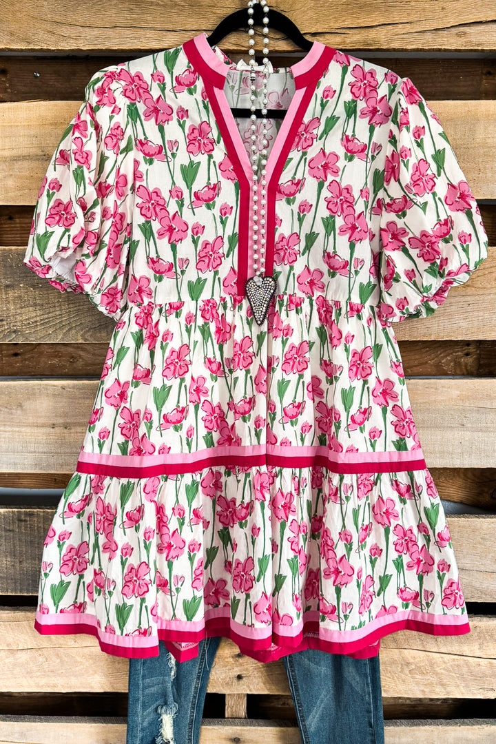 Blossom Bell Dress - Pink - 100% COTTON