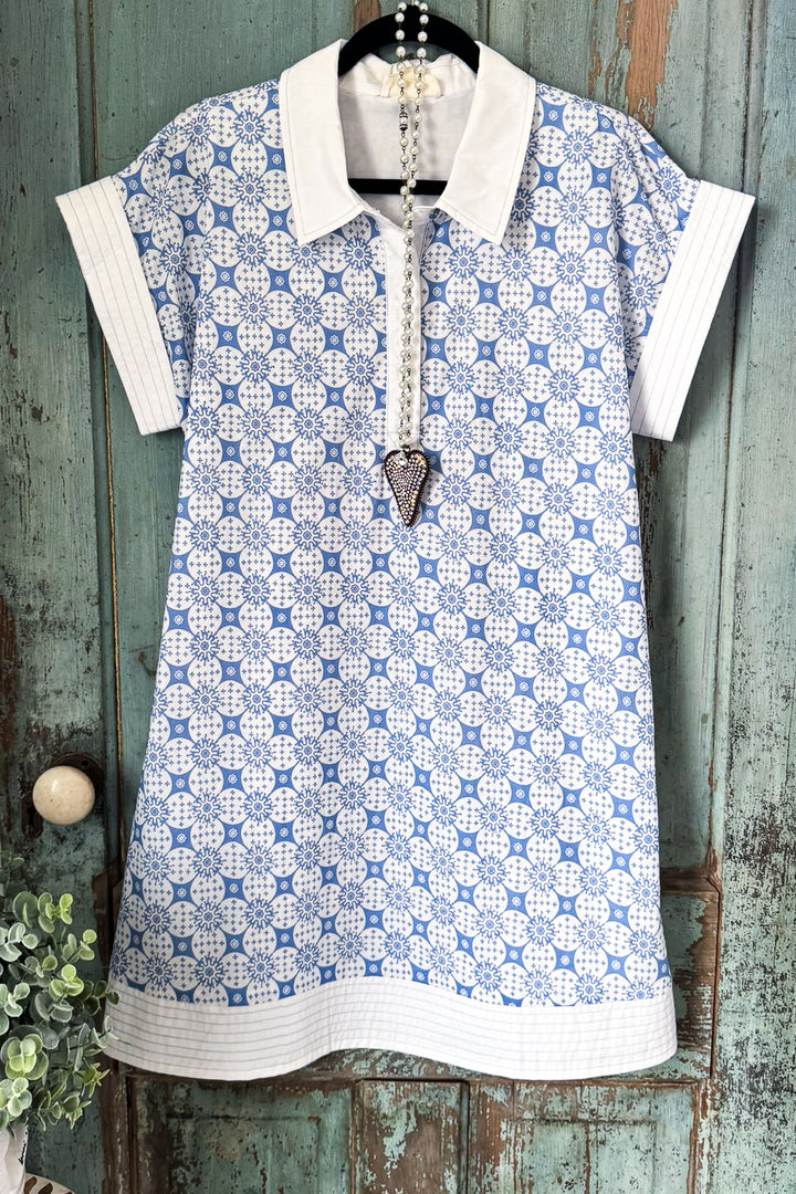 Pretty In Petals Dress - Chambray - 100% COTTON (S-M-L)- SALE