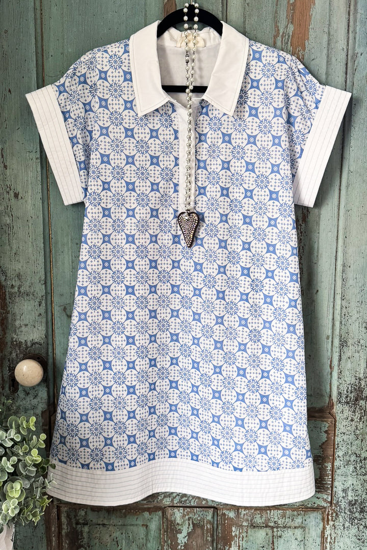 Pretty In Petals Dress - Chambray - 100% COTTON (S-M-L)- SALE