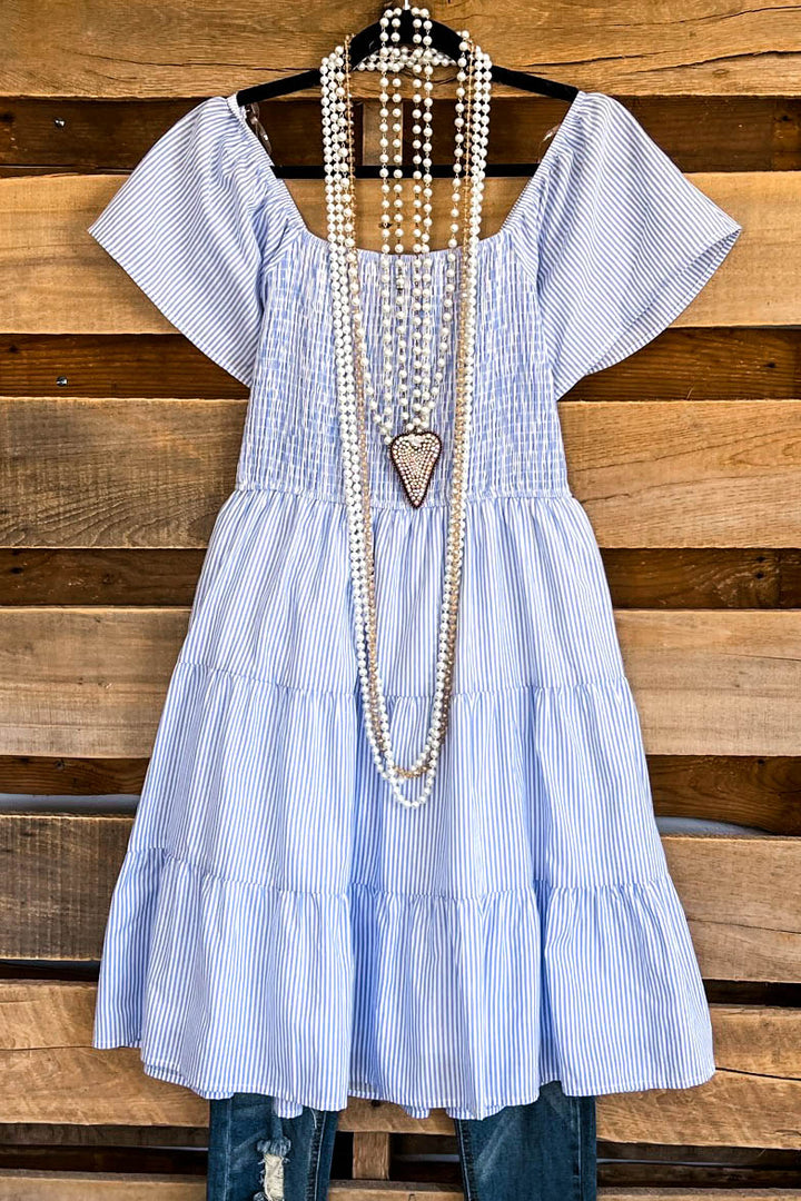 Anywhere With You Dress - Light Blue - 100% COTTON - SALE