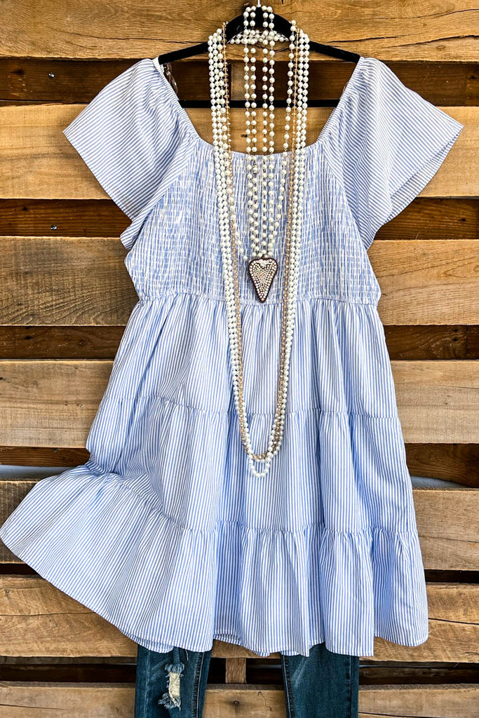 Anywhere With You Dress - Light Blue - 100% COTTON - SALE