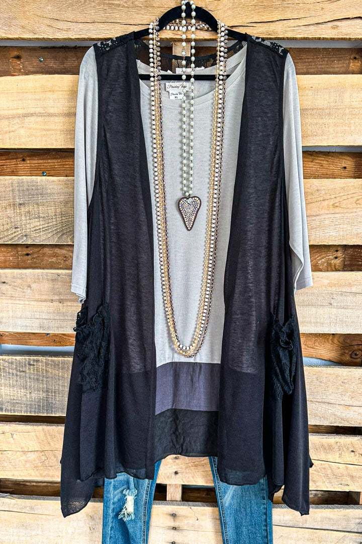 Thinking Twice Vest - Black - SALE