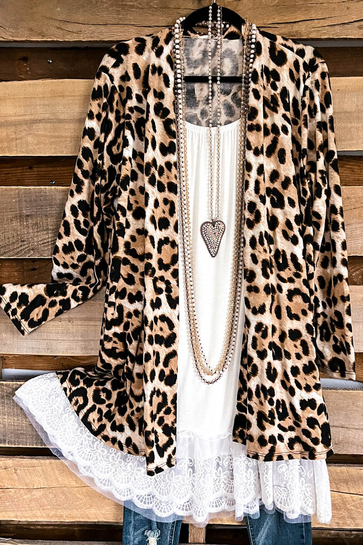 Attention To Perfection Cardigan - Taupe/Black - SALE
