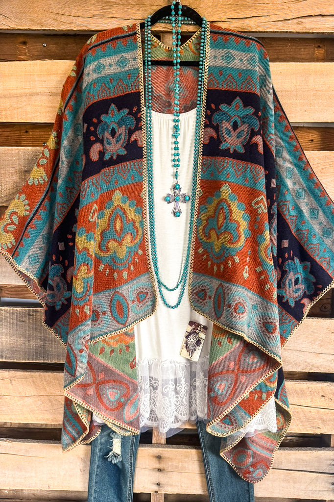 Promise Me Always Poncho - Blue