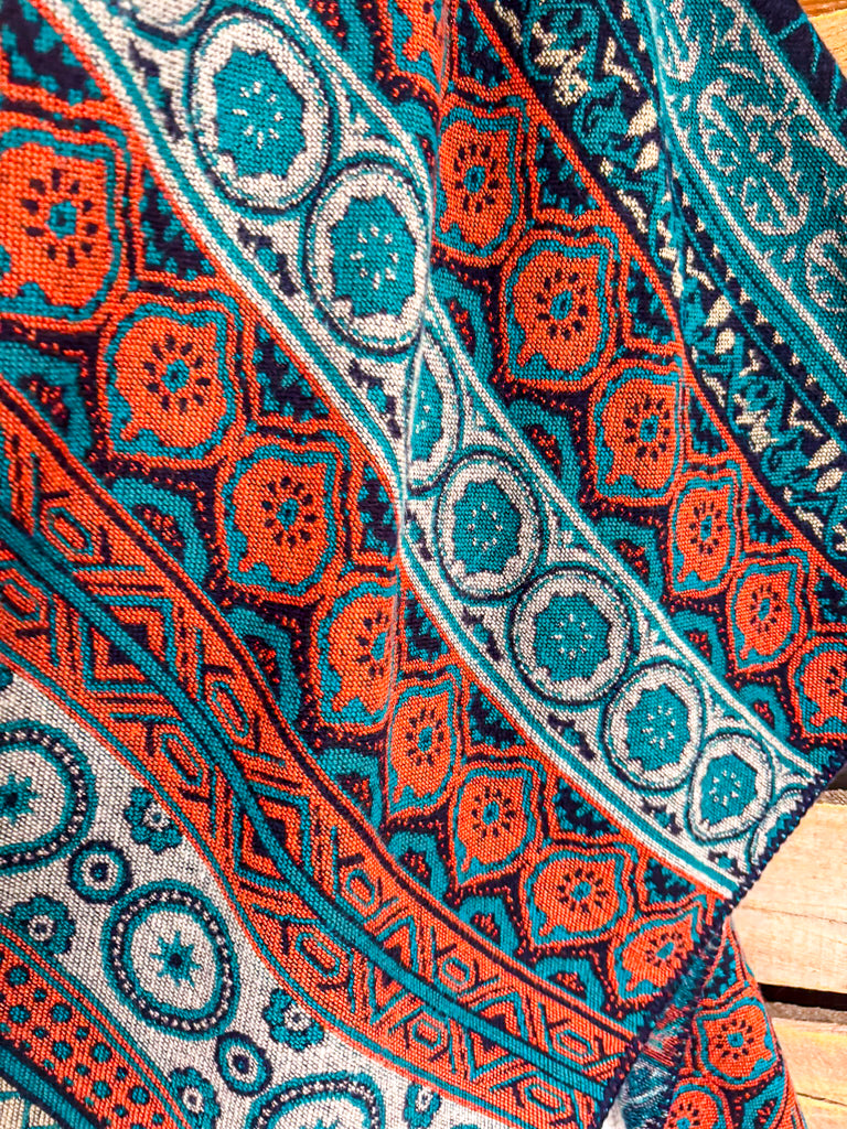 Winter Radiance Poncho - Multi Blue