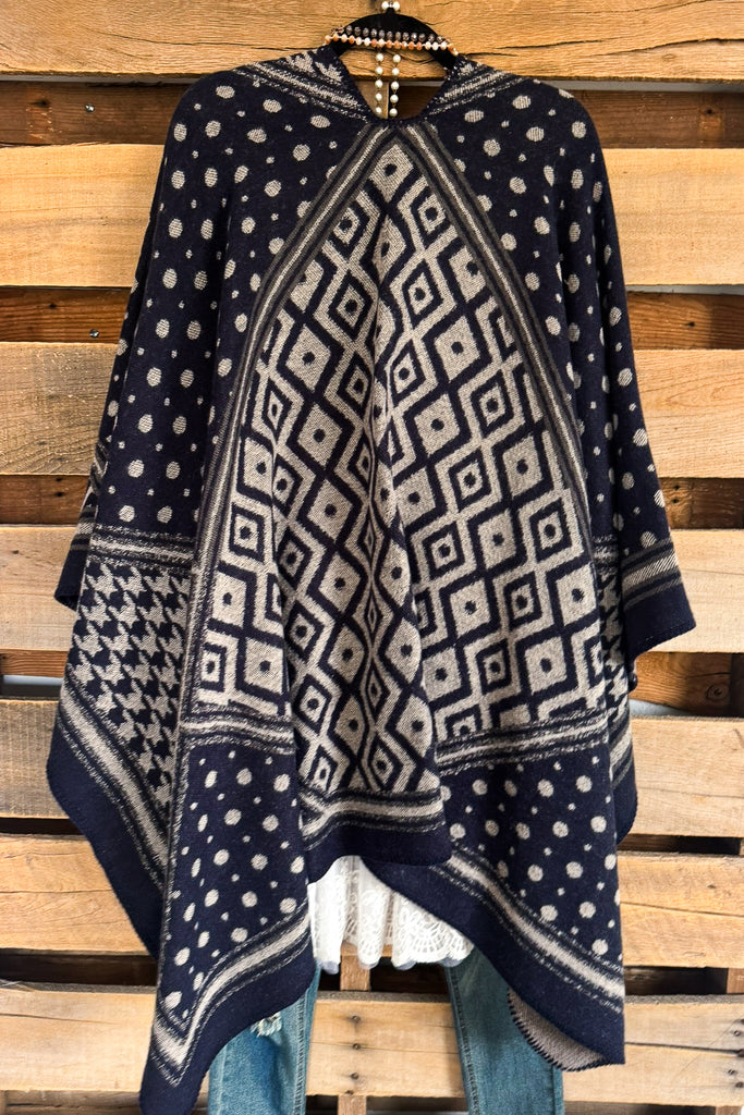 Magical Nights Poncho - Navy