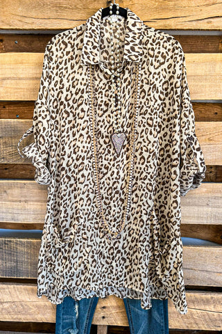 Sassy Statement Tunic - Beige