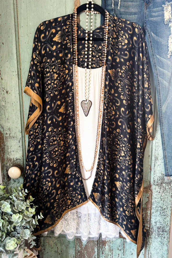 High Point Paisley Kimono - Black