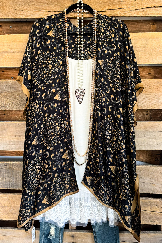 High Point Paisley Kimono - Black
