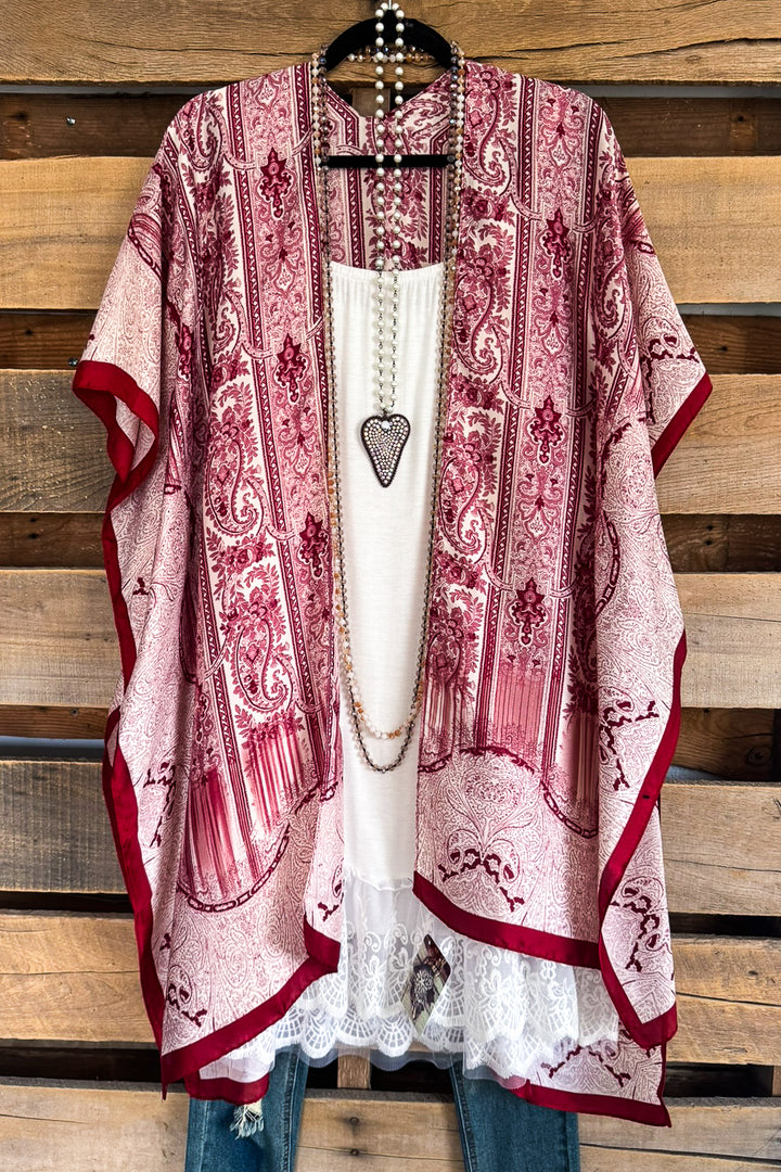 Comes With Peace Kimono - Red