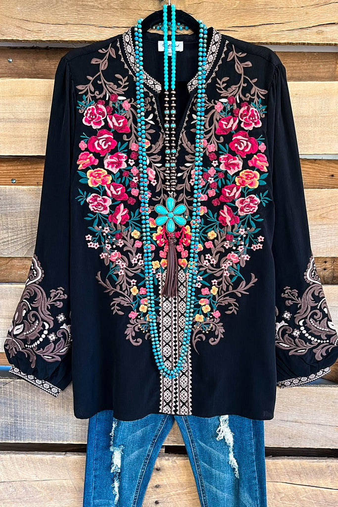 AHB EXCLUSIVE: Midnight Rose Blouse - Black