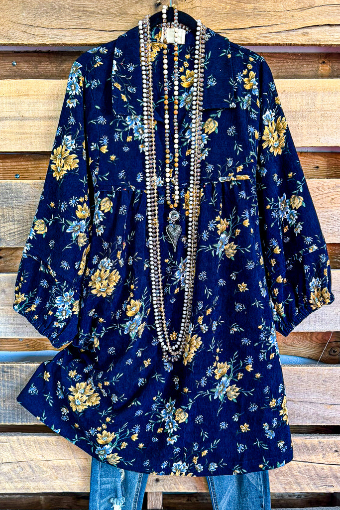 Floral Affair Dress - Navy